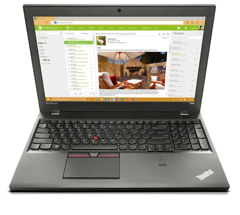 ВТОРА УПОТРЕБА Lenovo ThinkPad T560 с Intel Core i5-6200U (2C, 2.3 / 2.8GHz, 3MB), 8 RAM, 256 SSD,FHD,IPS,Intel HD Graphics, Windows 10 Pro