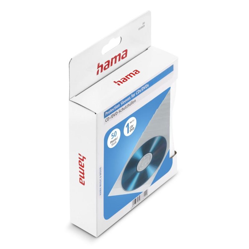 HAMA Предпазни пликове за CD/DVD, 50 бр, прозрачни - Image 3