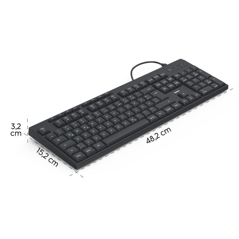 HAMA Жична клавиатура CK-200, кирилизирана, USB-A, USB-C, мулт.бутони - Image 11