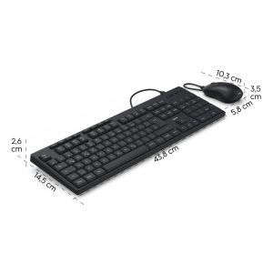 HAMA Жичен комплект клавиатура и мишка CKM-200, USB-A, USB-C - Image 11