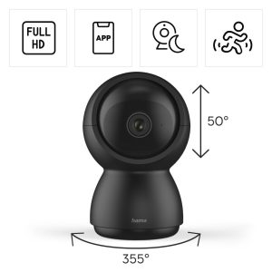 HAMA WiFi камера 1080p, за закрити помещения, въртяща се, сензор за движение, черна - Image 14