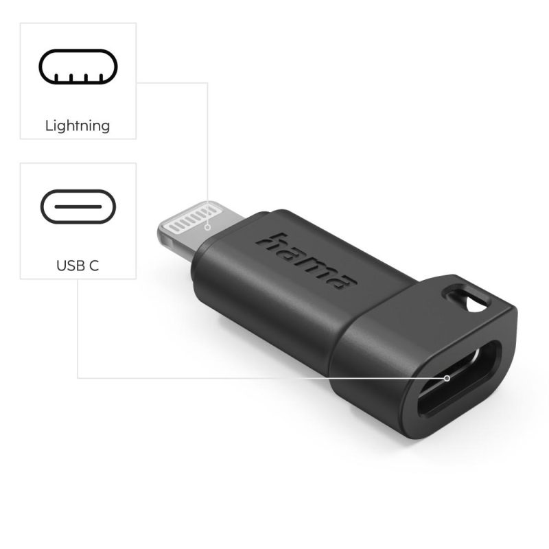 HAMA USB-C адаптер към Apple Lightning Plug, черен - Image 6