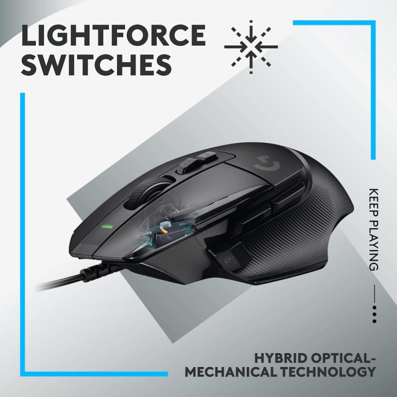 Геймърска мишка Logitech, G502 X, Оптична,  Жична, USB, Черна - Image 2