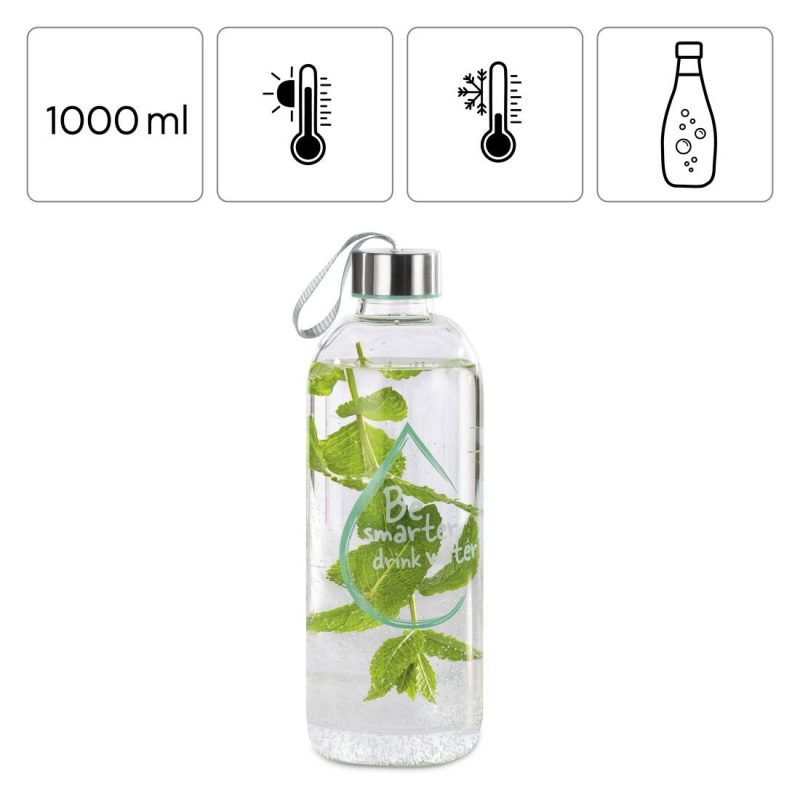 Стъклена бутилка Xavax To Go, 1л, Предпазен калъф, За напитки - Image 9