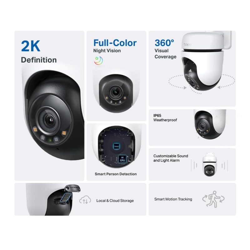 Външна охранителна WiFi камера TP-Link Tapo C510W - 2K Pan/Tilt - Image 2