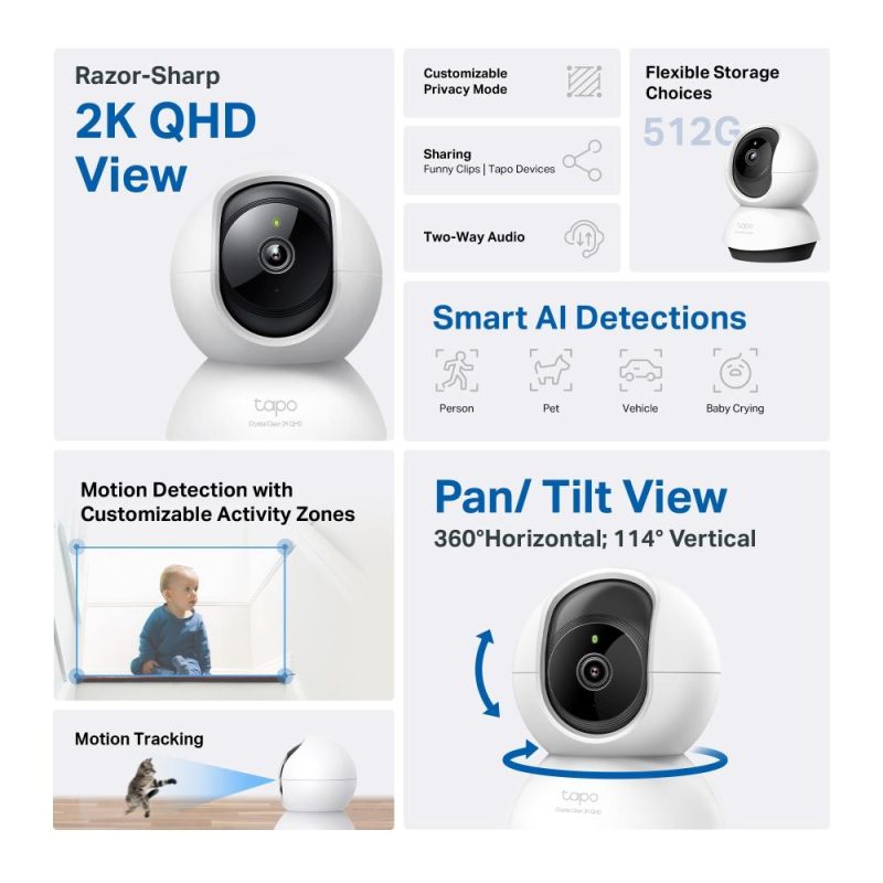 Домашна охранителна WiFi камера TP-Link Tapo C220, Pan/Tilt - Image 2