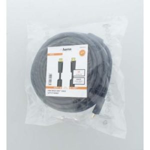 Кабел HAMA High-speed, HDMI мъжко - HDMI мъжко, 4K, 10.2GB/s, Ethernet, 15 м, Позл. конектори, 2 филтъра, Черен - Image 2