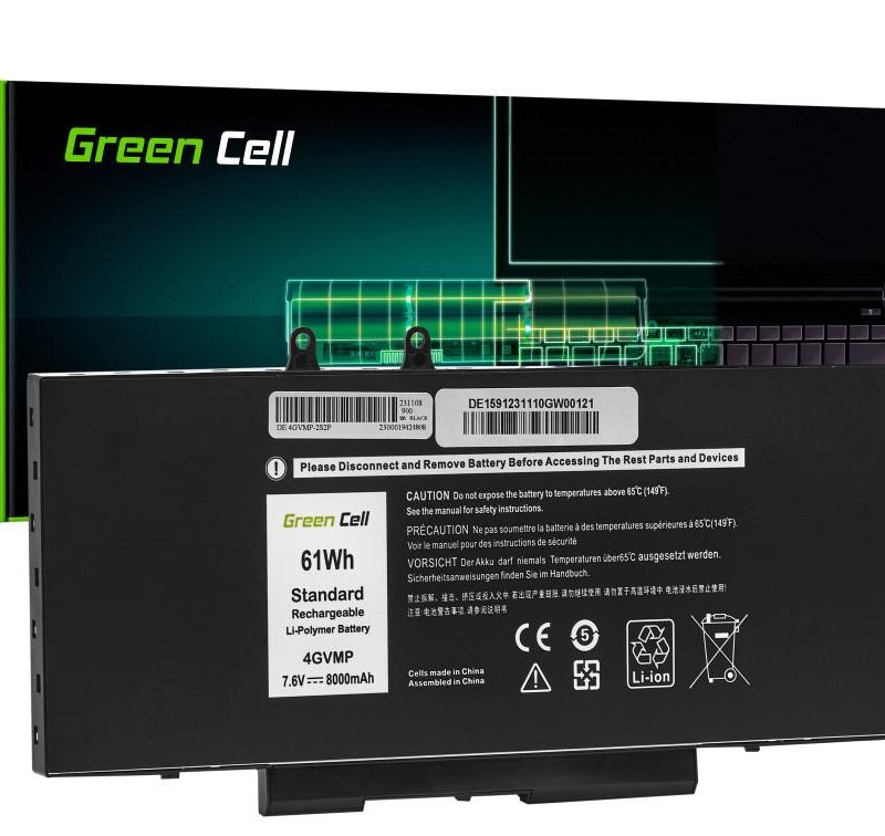 Батерия за лаптоп Dell Latitude 5400 5410 5500 5510 Precision 3540 3550 4GVMP 7,4V 8000mAh GREEN CELL
