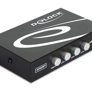 Превключвател Delock Ръчен, 4 x USB 2.0 порта, Черен
