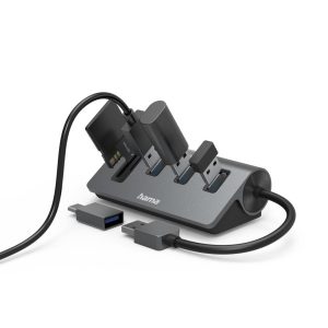 HAMA USB хъб/четец на карти, 5 портов, 3x USB-A, SD, microSD, вкл. USB-C адаптер - Image 3
