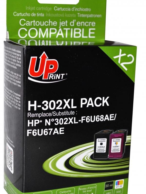 Мастилница UPRINT комплект HP 302XL BK+CL,F6U68AE+F6U67AE, DJ 1110 AiO/2130 AiO/3630 AiO/4650 AiO