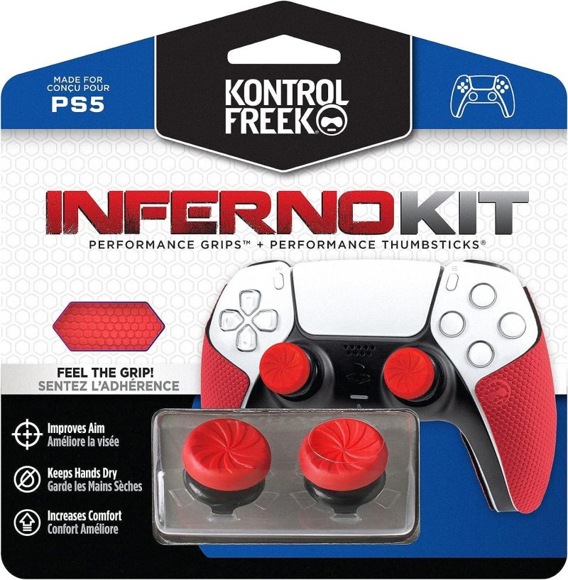 Аксесоар Kontrolfreek Performance Inferno Kit PS5 с включени сменяеми бутони и грипове за DualSense - Image 2