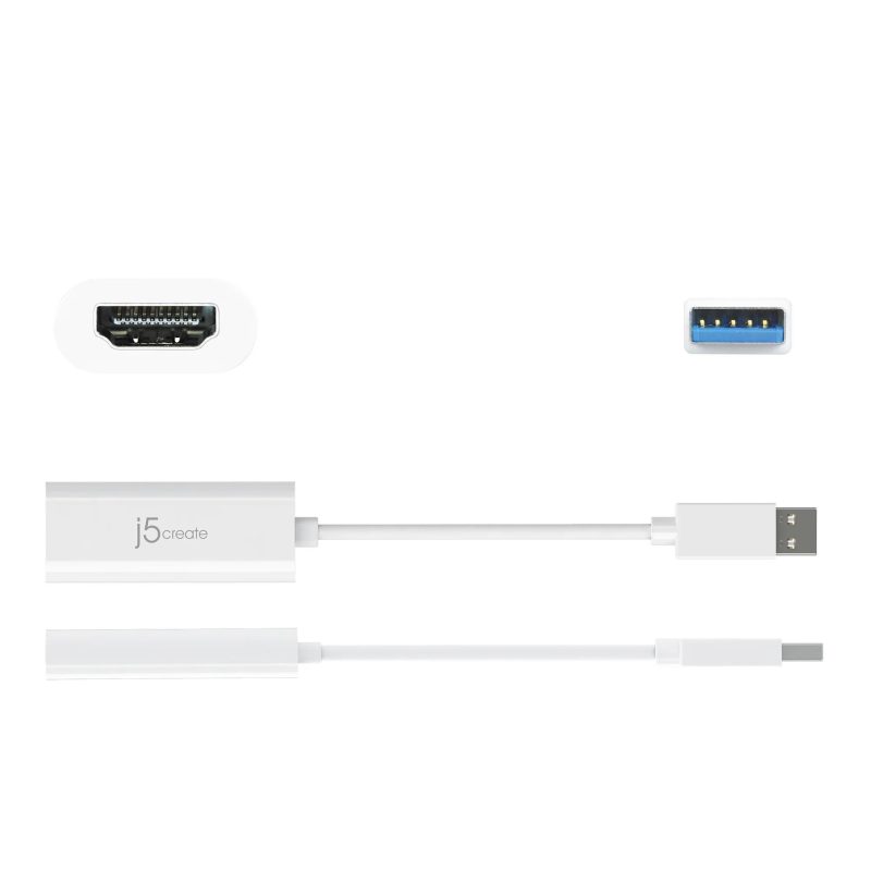 Адаптер j5create JUA254, USB-A към HDMI, Бял - Image 2