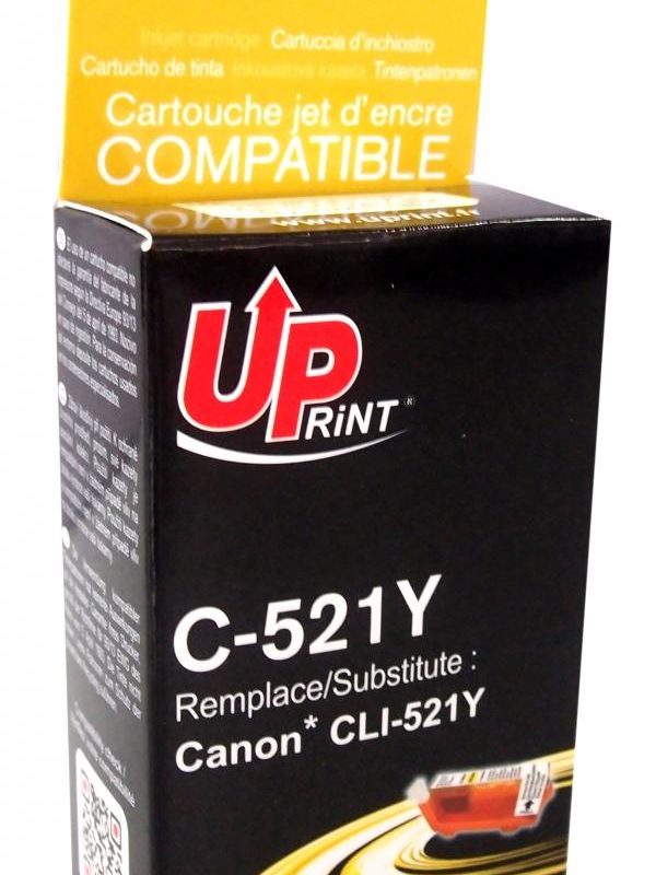 Мастилница UPRINT CLI521 CANON, С чип, Yellow