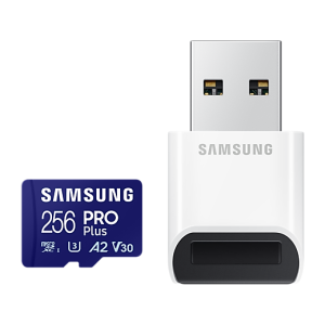 Карта памет Samsung PRO Plus, microSDXC, UHS-I, 256GB, Адаптер, USB четец