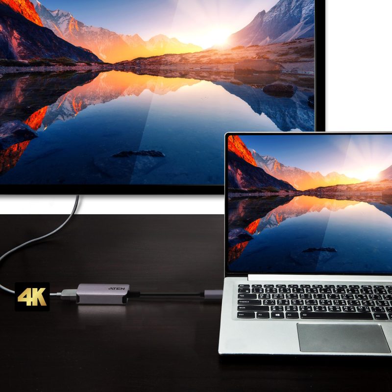 Адаптер ATEN UC3008A1, USB-C мъжко - HDMI женско, 4K, Черен - Image 2
