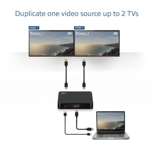 HDMI Сплитер ACT AC7835, 1/2, 4K@30Hz, USB, Черен - Image 3