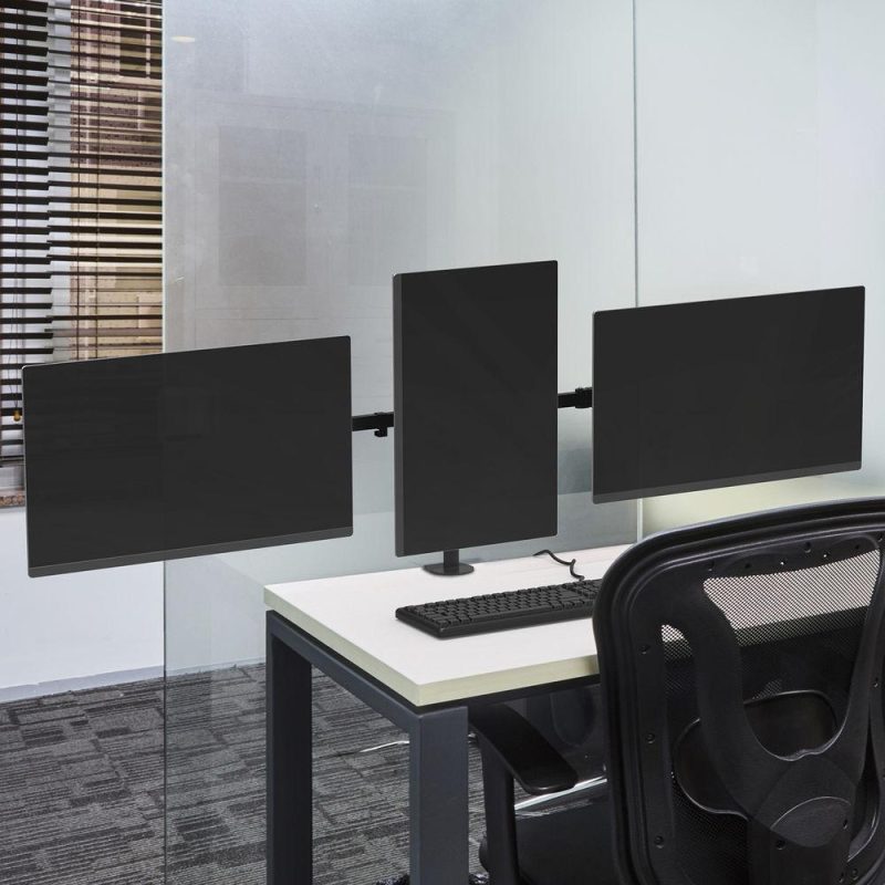 Стойка за 3 мониторa ACT AC8303, За бюро, Регулируема, 27", 21 кг, Черна - Image 9