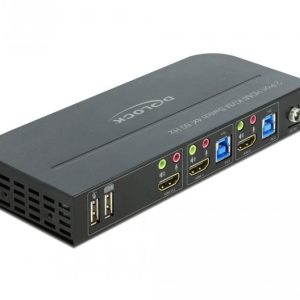 KVM превключвател, Delock 11481, 2-портов, USB, HDMI, Audio