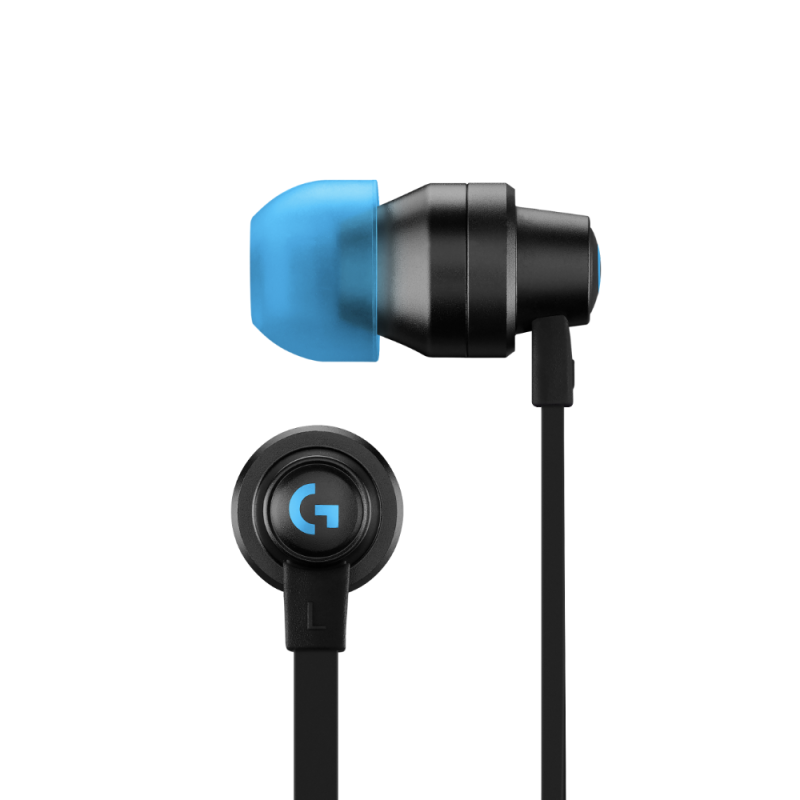 Геймърски слушалки с микрофон Logitech G333 In-ear 3.5 mm + USB-C adapter, тапи жични, черни - Image 3