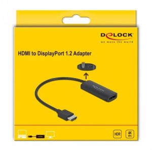 Адаптер Delock 63206, HDMI-A мъжко - DisplayPort женско, 4K 60 Hz, Черен - Image 5