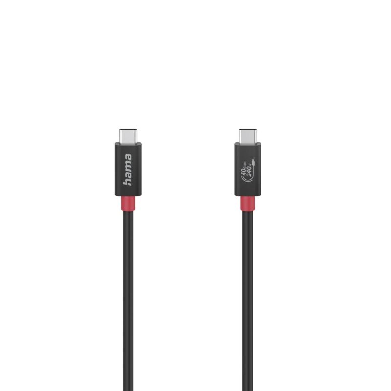 Кабел HAMA E-Marker чип USB-C мъжко - USB-C мъжко, 40 Gbit/s, 5 A, 240 W, 1 м, Черен - Image 2