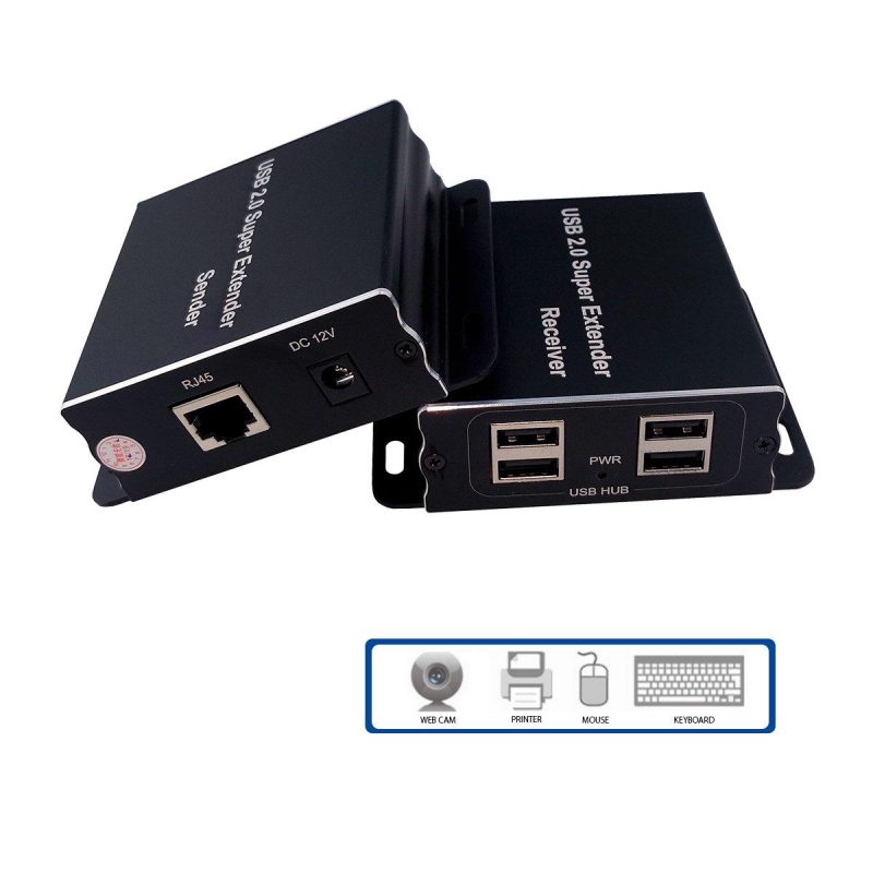 USB Extender (усилвател) ESTILLO ASKHU04-USB 1x4, усилва USB сигнал до 100 м по UTP кабел CAT5e/6 - Image 2