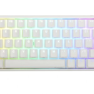 Геймърскa механична клавиатура Ducky One 3 Pure White SF 65%, Hotswap Cherry MX Black, RGB, PBT Keycaps