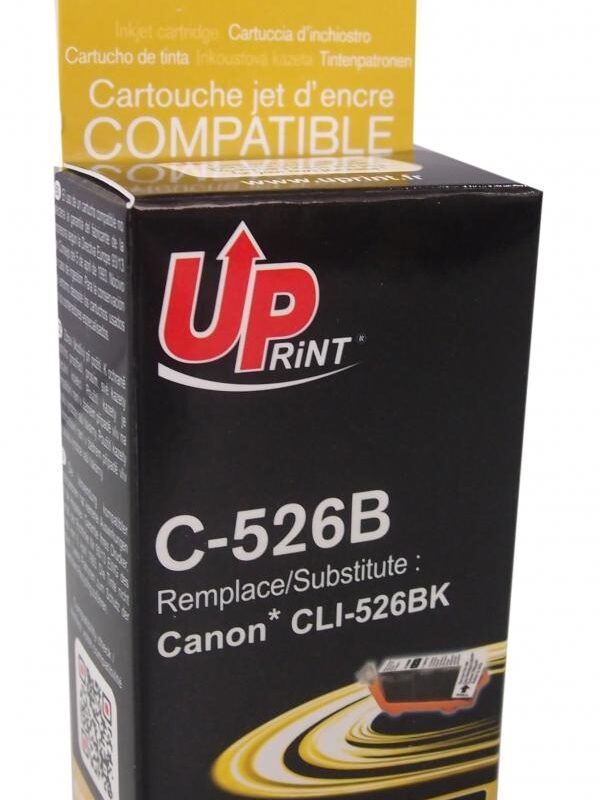 Мастилница UPRINT CLI526 CANON, С чип, Черен