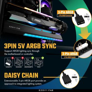 Държач за графична карта EZDIY-FAB ARGB - Бял - Image 2