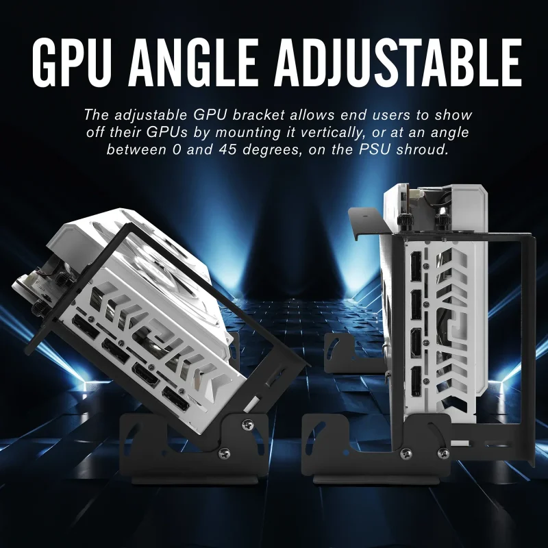 Брекет за вертикален монтаж на 45° GPU EZDIY-FAB PCIe 4.0 Riser Cable - Бяло - Image 2