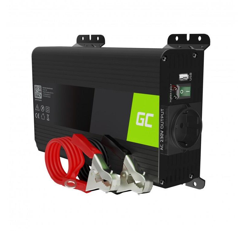 Инвертор GREEN CELL, 12V, 300W/600W, Pure Sine Wave