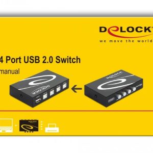 Превключвател Delock Ръчен, 4 x USB 2.0 порта, Черен - Image 5