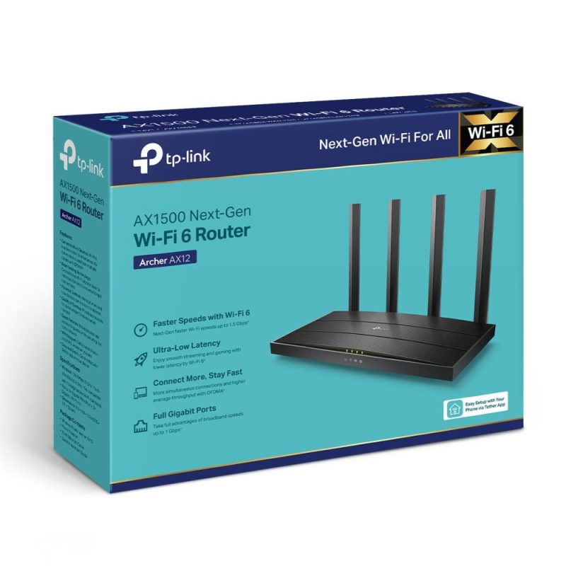 Безжичен рутер TP-Link Archer AX12 AX1500, WiFi 6 - Image 4