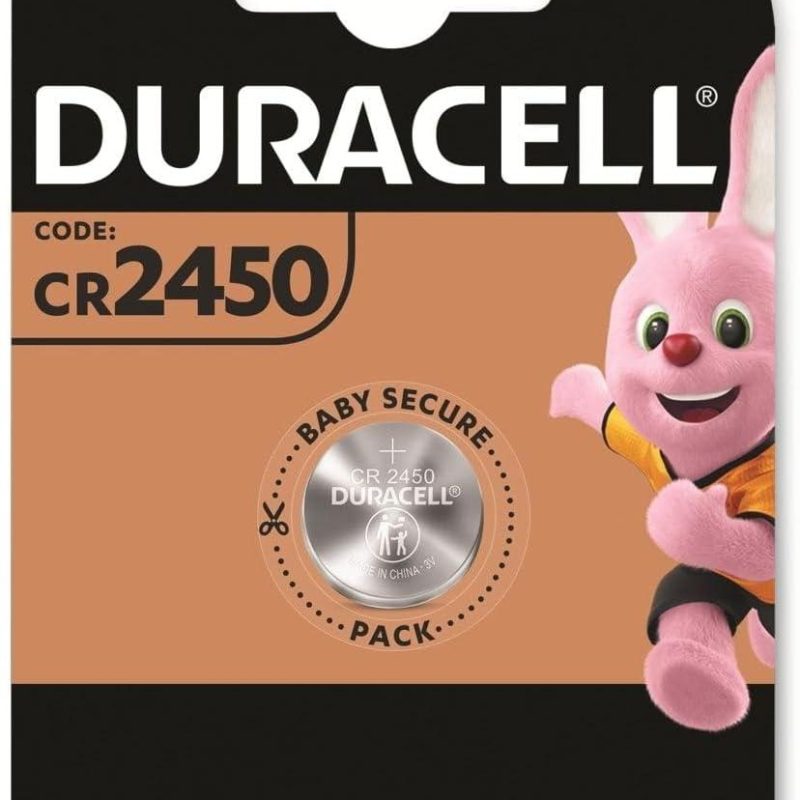 Бутонна батерия литиева DURACELL CR2450, 3V,  1 бр. в блистер, цена за 1 бр.