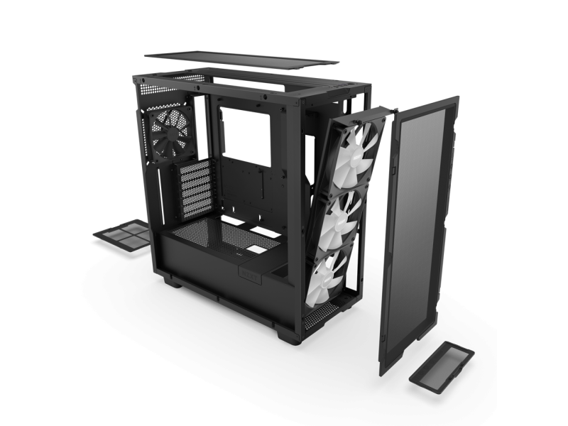 Кутия NZXT H7 Flow RGB Matte Black Mid-Tower - Image 7