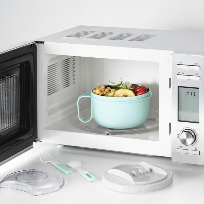 Комплект кутия за храна с прибори Xavax To Go, 1100 мл, пастелно синьо - Image 3