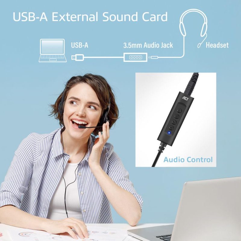 Звукова карта Ewent AC9360, 2.0, USB, 3.5 mm, Черна - Image 6