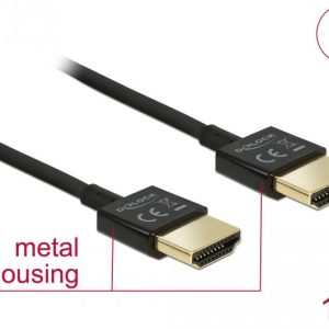 Кабел Delock  HDMI-A мъжко - HDMI-A мъжко,18 Gbit/s, 4K, 1 м, Черен - Image 2