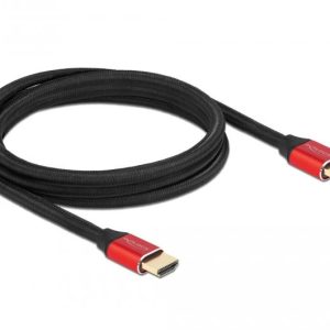 Кабел Delock Ultra High Speed, HDMI мъжко - HDMI мъжко, 48 Gbit/s, 8K 60 Hz, 2 м, Червен