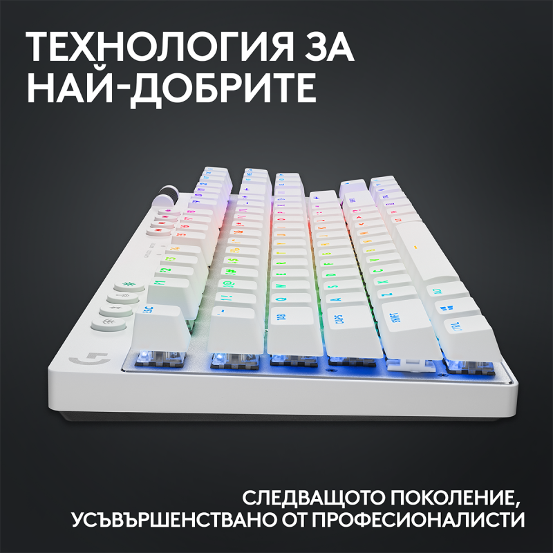 Геймърска механична клавиатура Logitech G Pro X TKL White - Tactile - Image 4