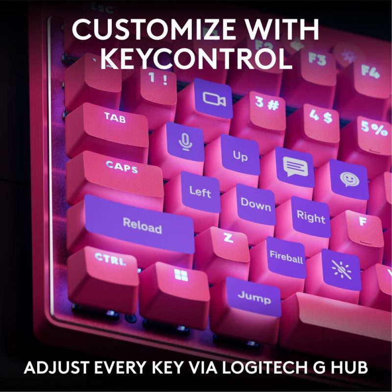 Геймърска механична клавиатура Logitech G Pro X RAPID TKL Magenta - Tactile Switch - Image 5