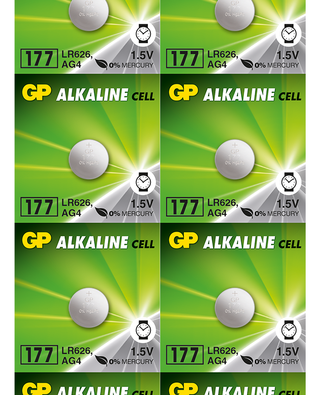 Бутонна алкална батерия GP177 LR-626/ 10 бр./pack цена за 1 бр./ AG4 1.55V GP