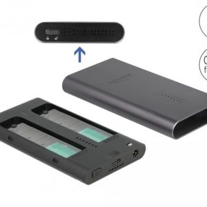 Външно чекмедже Delock, За 2 x M.2 NVMe PCIe SSD, USB-C, Клониране - Image 3