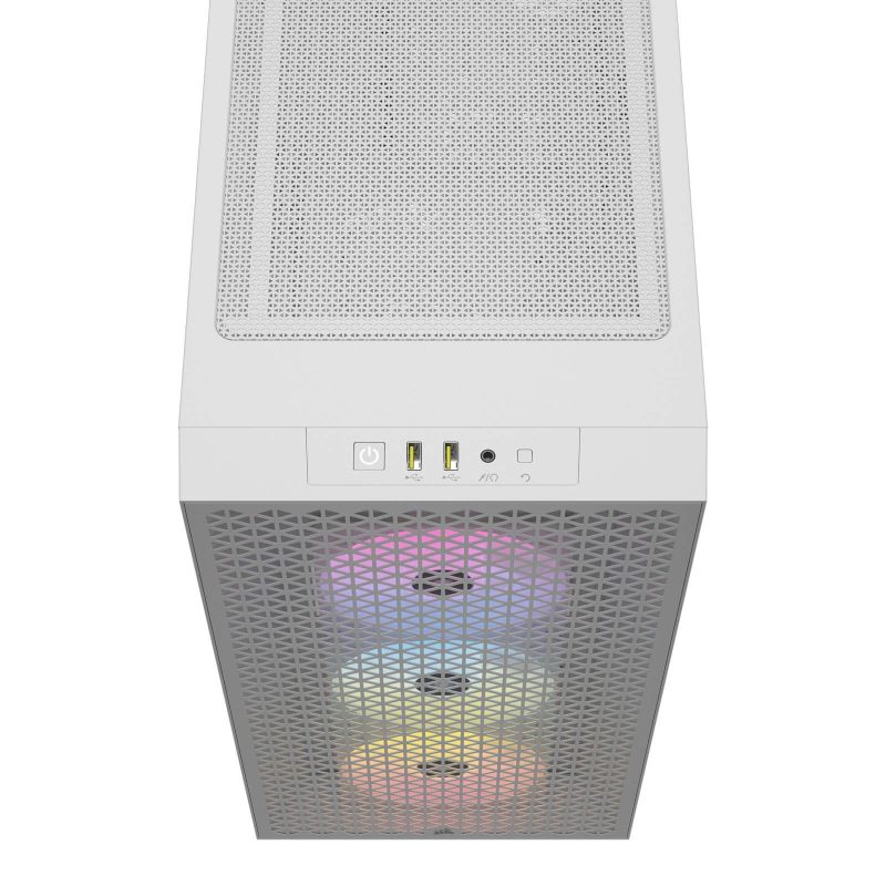 Кутия Corsair 3000D RGB Airflow Mid Tower, Бял - Image 3