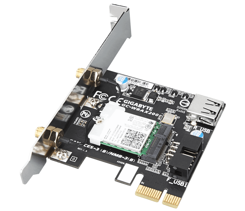 Безжична карта GIGABYTE AORUS X200 Intel® WIFI 6 2x2 802.11ax, Bluetooth 5.0 - Image 4