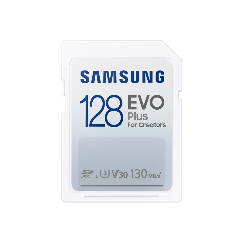 Карта памет Samsung EVO Plus, SD Card, 128GB, Бяла