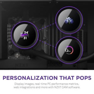 Охладител за процесор NZXT Kraken 360 Black, 1.54 "LCD Display - Image 2
