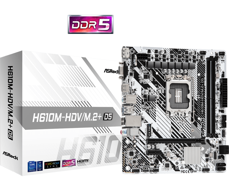 Дънна платка ASRock H610M-HDV/M.2+ D5 LGA1700 - Image 4