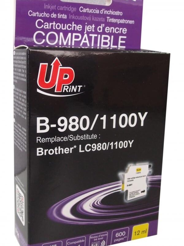 Мастилница UPRINT LC980/1100 BROTHER, Yellow